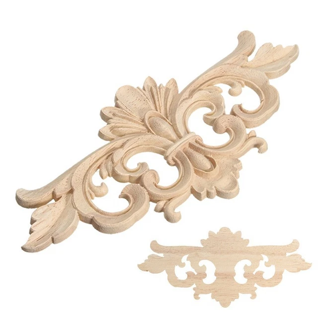 4pcs Classique En Bois Sculpté Onlay Applique Cadre Meubles