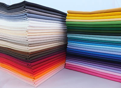 FAT QUARTER 100% Cotton Fabric Plain Solid Colours for crafts and quilting