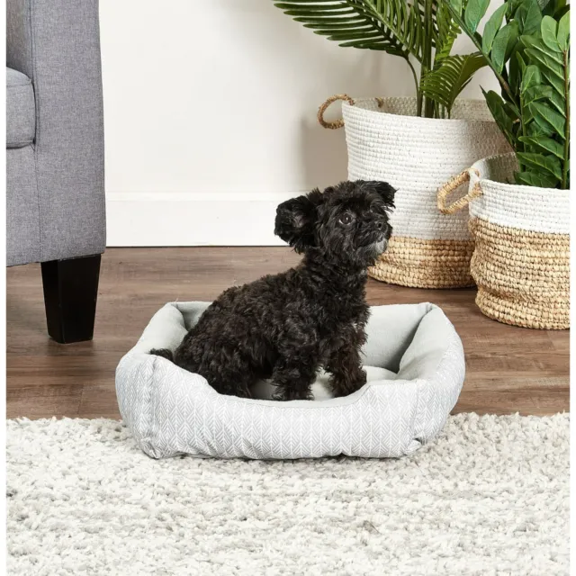Small Cuddler Dog Cat Puppy Kitten Pet Bed, Gray, 19”x15”, Typically up to 25 Lb 3