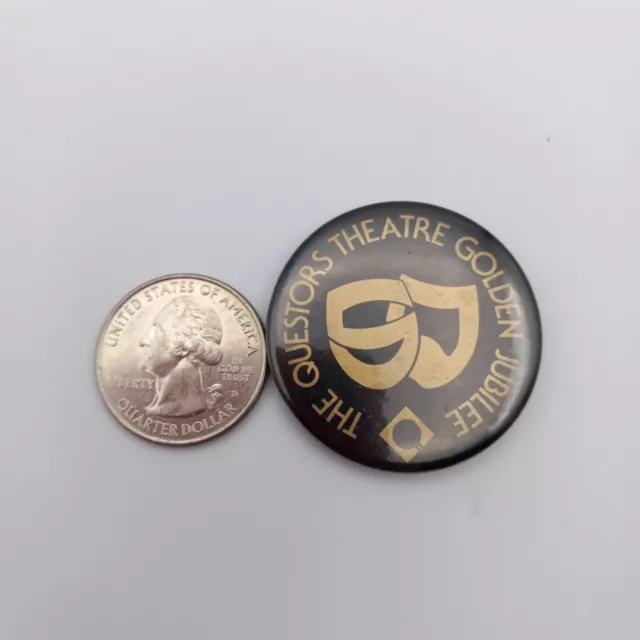 Vintage The Questors Theatre Pinback Button London England Golden Jubilee Badge 2