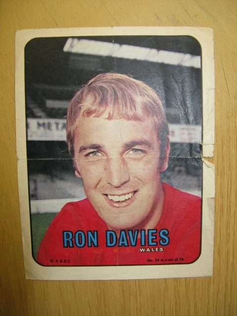 Calciatori A&BC - POSTER PIN UP - CIRCA 1970 - NUMERO 14 RON DAVIES
