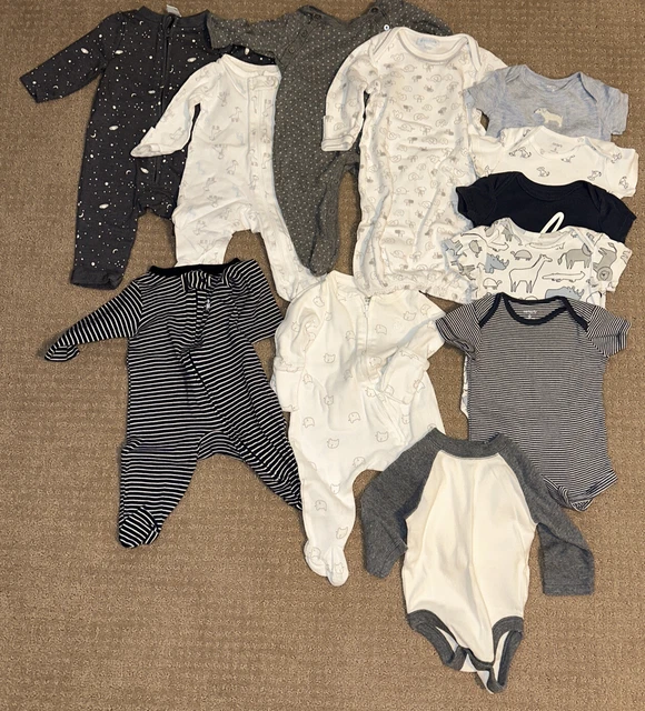 Baby Boy Clothes Lot NB-6 Mos Carters Gap Old Navy Sleeper One Piece