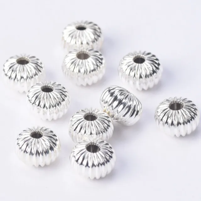 8mm 10mm Gold/Silver Plated Rondelle Metal Brass Alloy Loose Crafts Spacer Beads