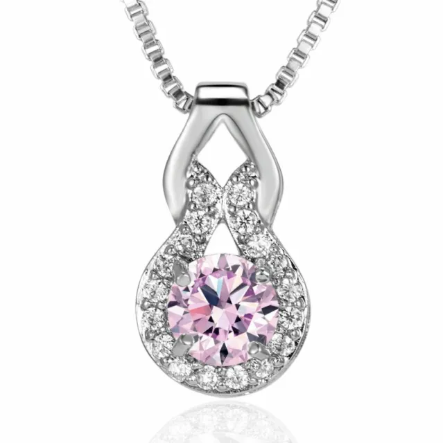 Fashion Zircon Heart Flowers Cross Crystal Pendant Necklace Wedding Women Gift