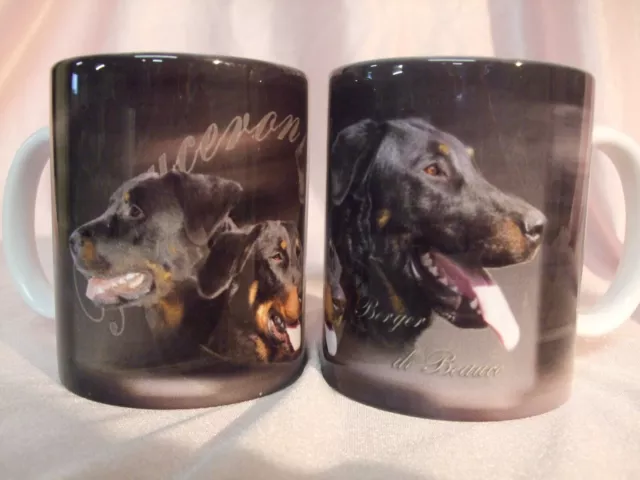 Tasse / Mug - motif chien  BEAUCERON OREILLES NON COUPEES