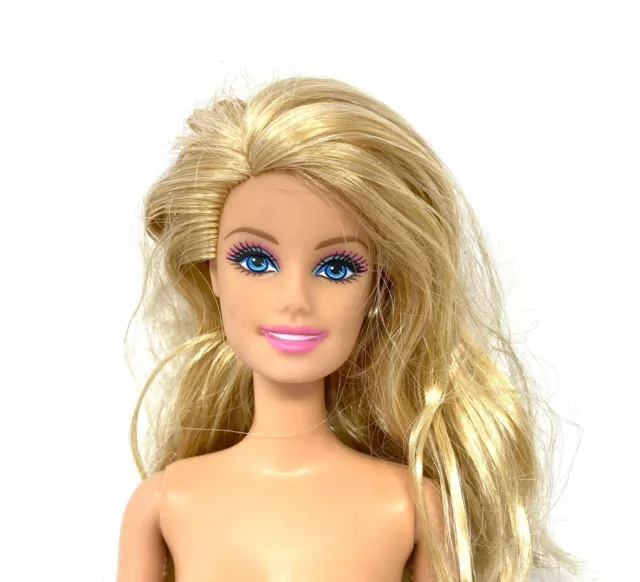Ooak Nude Barbie Doll Blue Eyes Blond Long Hair Belly Button Pink Lips J 1899 Picclick