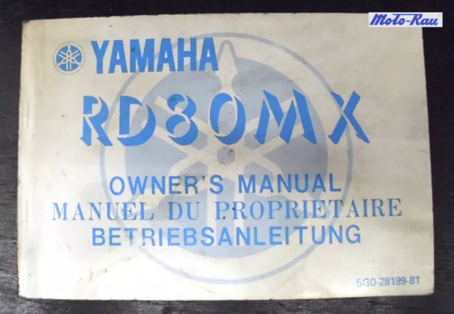 Yamaha RD 80 MX Fahrerhandbuch Anleitung Bedienungsanleitung Owners Manual