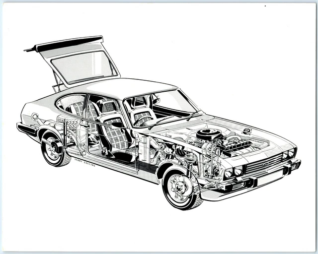 FORD CAPRI MK III Cutaway Diagram Terry Collins Original Press Photo
