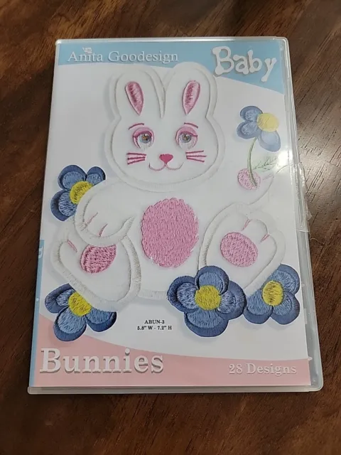 Anita Goodesign "Baby Bunnies" Machine Embroidery Designs on CD