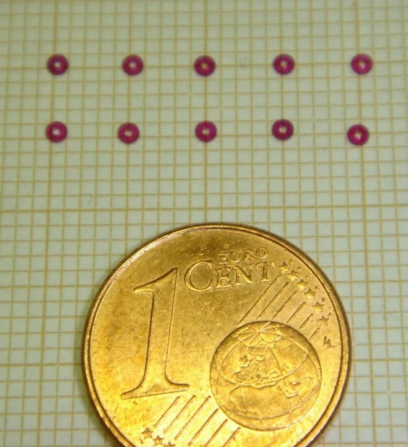 Lot De 10 Rubis Mi-glacés Pour Horlogerie - Diam. 1.00 Mm, Trou 0.20 Mm, Hauteur 0.22 Mm - Neuf