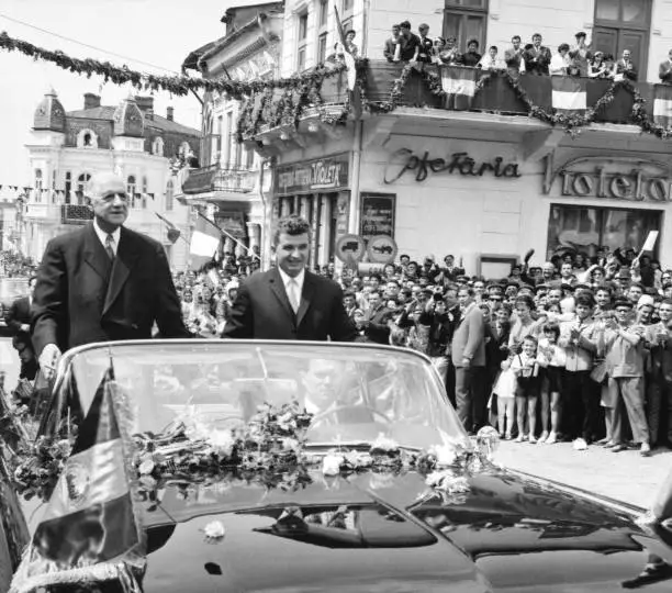 Romania Slatina French President De Gaulle Romanian President- 1968 Old Photo