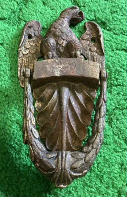 Antique Cast Iron Brass Heavy Federal Eagle Door Knocker Architectural Salvage