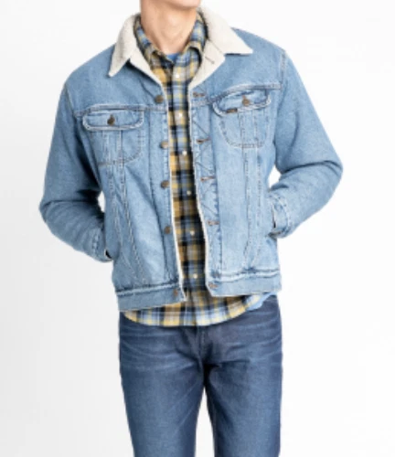 LEVIS Premium Big E Sherpa Vintage Relaxed Trucker Jacket Blue - Foto 6