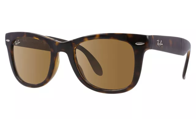 Ray-Ban Wayfarer Folding Tortoise Brown Classic B-15 Sunglasses RB4105-50-710 50