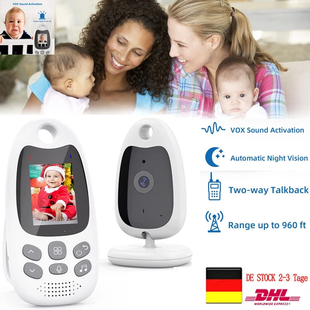Babyphone mit Kamera 2" LCD Bildschirm Nachtsicht Temperaturüberwachung Tragbar