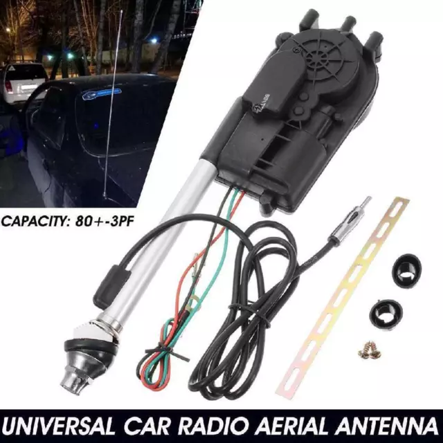 Antena automática negra de 12 V radio AM/FM mástil eléctrico aire