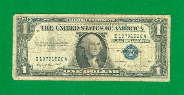 $1 1957-A 1 D/A Block Blue Seal Silver Certificate Circ.