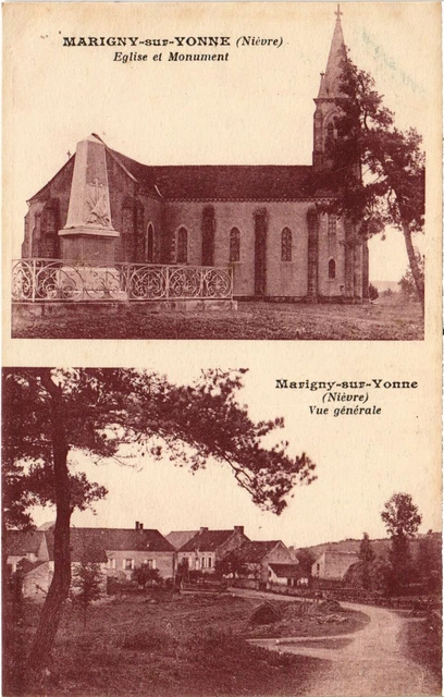 CPA Marigny-sur-Yonne Eglise et monument vue generale (1275516)