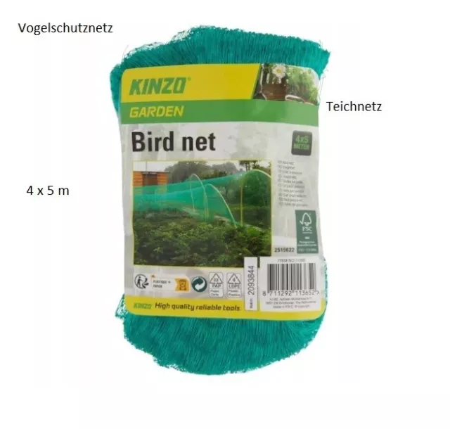 Vogelschutznetz Teichnetz Gartennetz Laubschutznetz Schutznetz Vogelnetz 4 x 5m