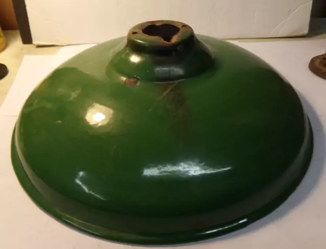 Green Porcelain Enamel Industrial Light Fixture 13.75"