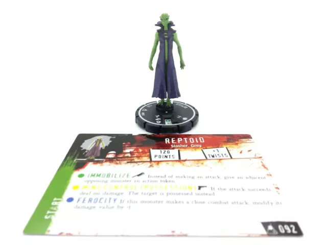 Horrorclix REPTOID #092 UNIQUE 4RM THE LAB BP HEROCLIX D&D RPG Warhammer Wizkids