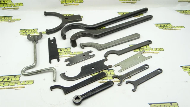 14 Assorted Wrenches Spanner & Arbor Type 3/8" To 5-1/8" Williams Boyar Geodore