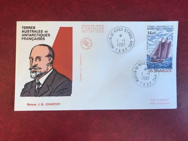 Taaf Fsat French Antarctic 1987 Fdc Ship J B Charcot Choose One Diff Bases 01