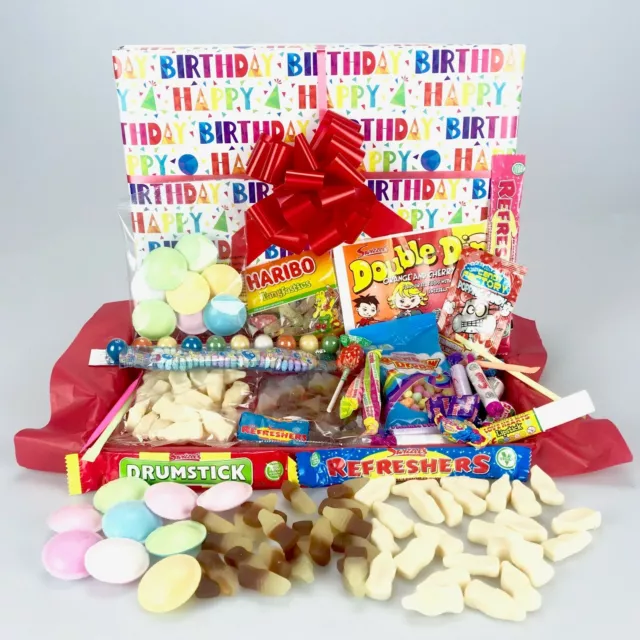 Happy Birthday -  Retro SWEET Box - Gift Wrapped Personal Easter gift hamper