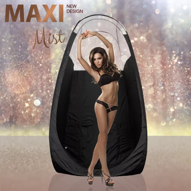 MaxiMist - Black Spray Tan Tent / Pop Up Booth - Black - Clear View Edition