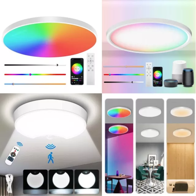 Plafonnier LED Dimmable Salon Lampe pour Salle de Bain avec Télécommande