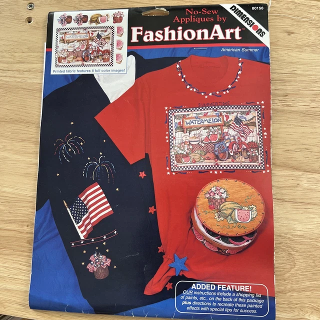 "Apliques de arte de moda sin costura ""Verano americano"" No. 80158 nuevo EE. UU. 1993