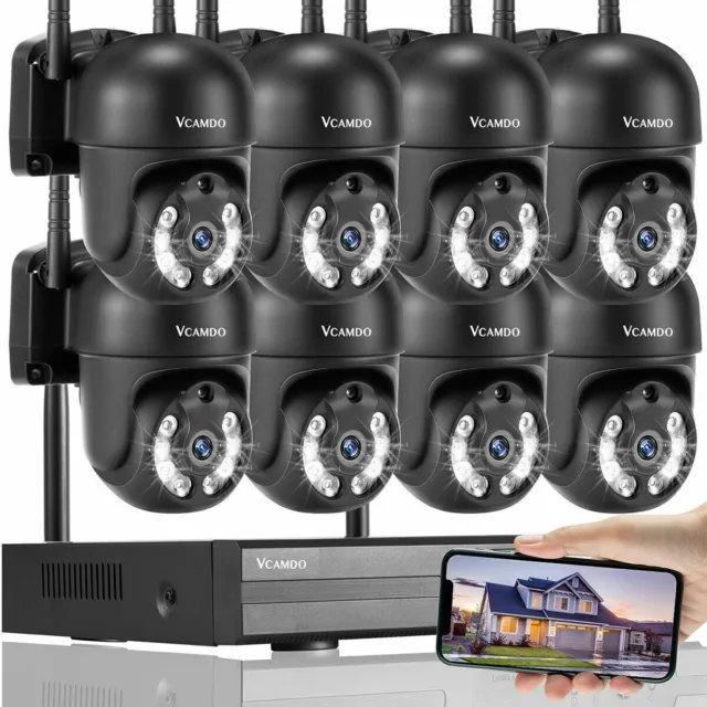Vigilancia 8 Sistema de cámaras de seguridad inalámbricas para exteriores domo