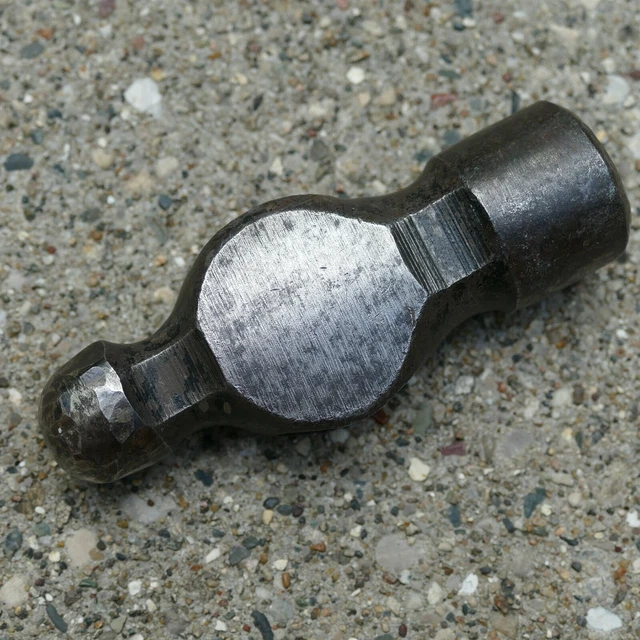 Vintage 12.3oz Ball Peen Hammer Head Only ~ Marked Wear Safety Glasses #A6B