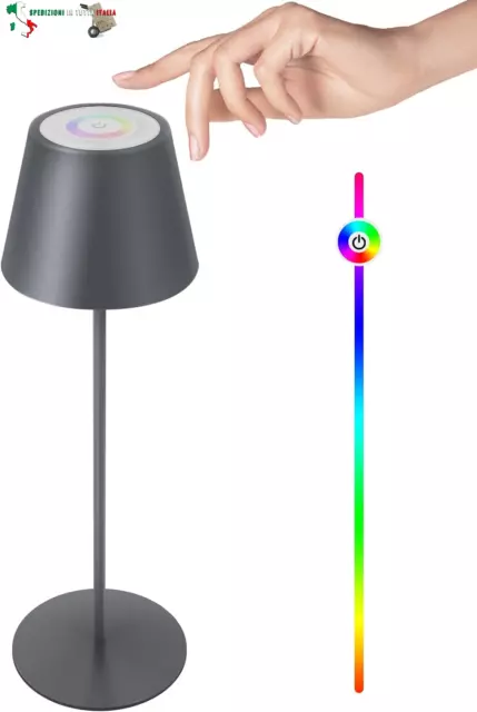 Lampada da Tavolo Senza Fili, Lampada da Tavolo LED Ricaricabile, Touch Lampada