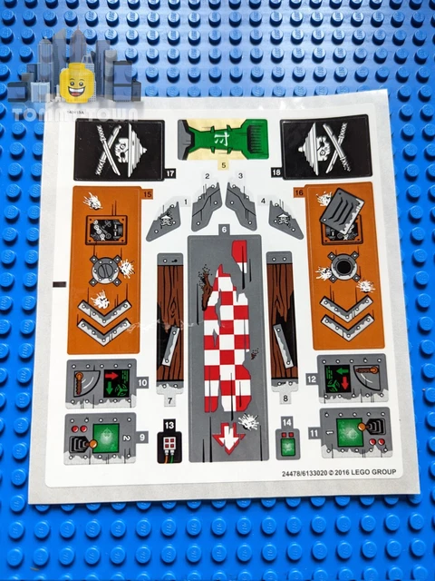 LEGO NINJAGO STICKER SHEET ONLY for Lego set 70605 Misfortune s