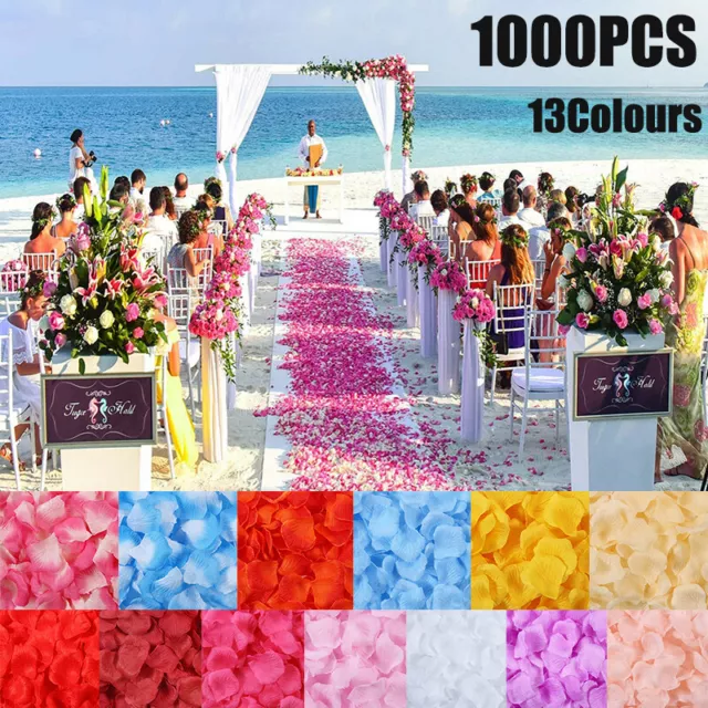 1000 Pcs Artificial Silk Petals Flowers Fake Rose Petal Wedding Flower Decoratio