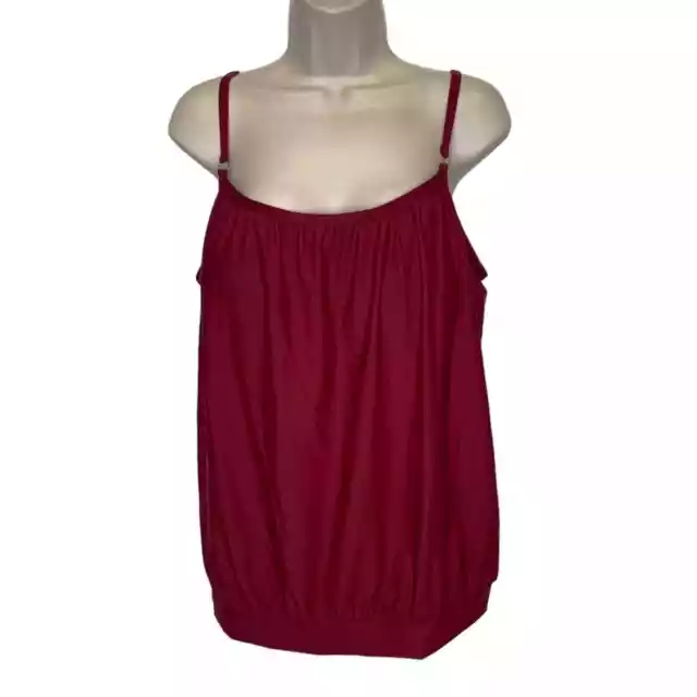 Athena swimwear blouson tankini top red New w/tags womens 14