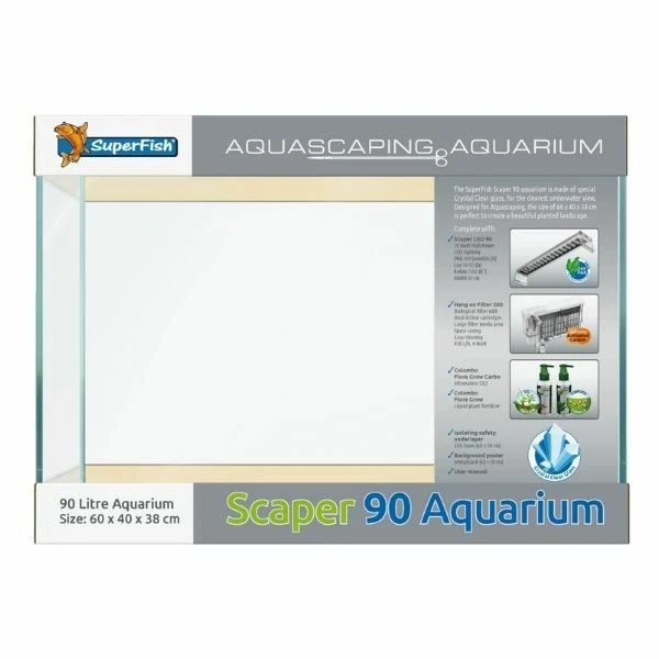 Superfish Scaper Aquarium Freshwater Crystal Clear Fish Tank Aquascape Planting 4