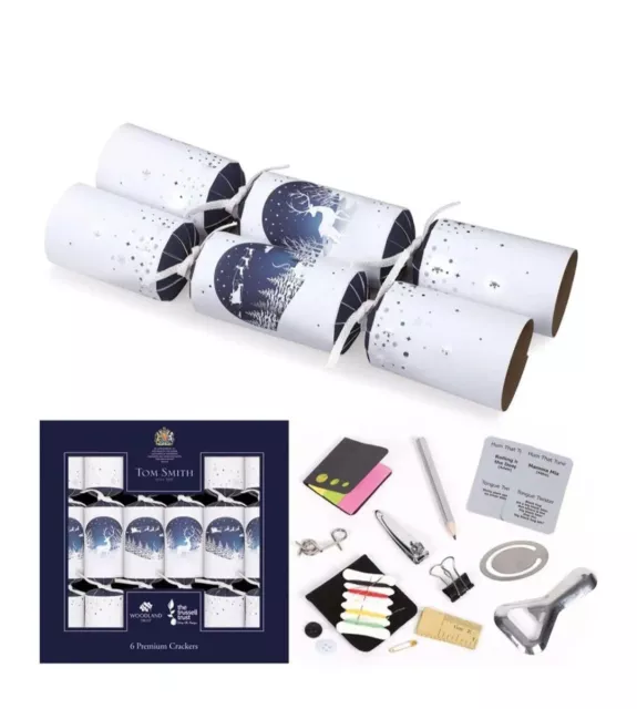 Premium Silver Christmas Crackers 6 Pack Tom Smith