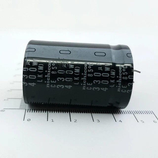 1 X NICHICON ELEKTROLYTKONDENSATOR 330uF 400V (46,5X 30,4mm) CA333U68F080623