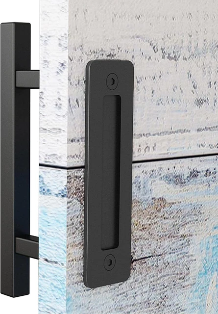 12" Sliding Barn Door Handles and Pulls,Double Sided Hardware Set,Heavy Duty,Squ