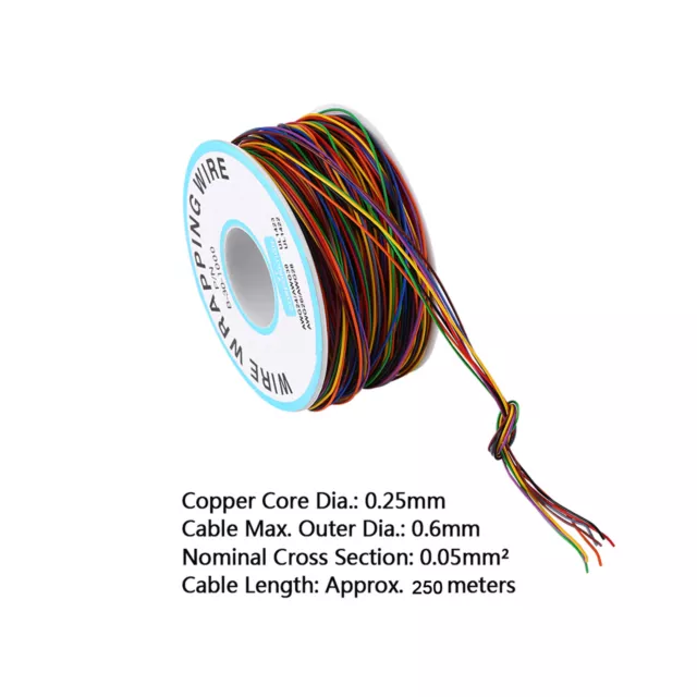 Colorful P/N B‑30‑1000 250M 8‑Wire Colored Insulation Wrapping Copper Test Cable