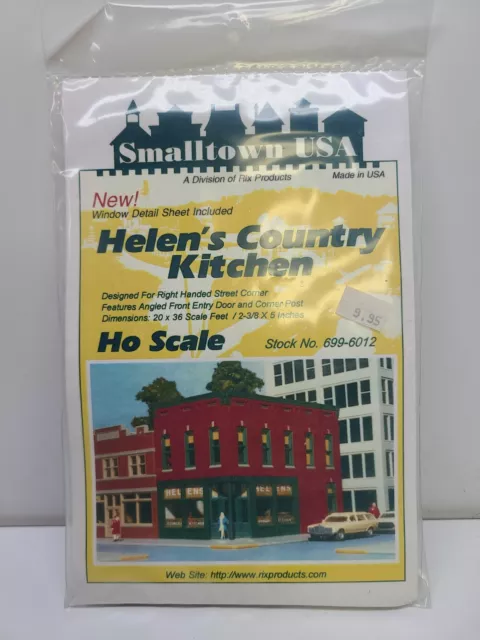 Helens Country Kitchen Building Kit HO Scale Model Structure Green Red Vintage