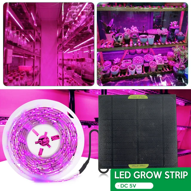 SOLAR PANEL LED Grow Light Strip Full Spectrum Lamp for Indoor Plant ...