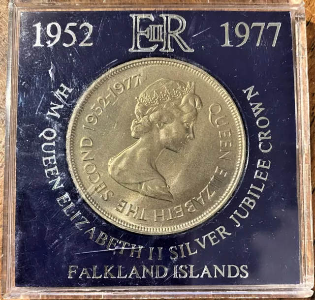 1952-1977 FALKLAND ISLANDS Elizabeth II JUBILEE Proof Silver 50 Pence Coin