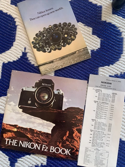 Vintage Nikon Brochure Lot F2 Book Nikkor Lenses Price List Lot Of 3