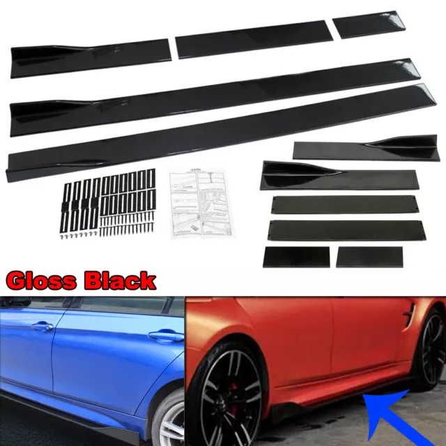 2x 86" Universal Car Side Skirt Splitters Anti-Scratch Protector Extension Panel