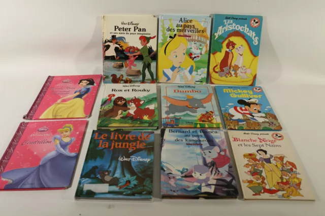 LOT livres ancien DISNEY NATHAN & MICKEY club du livre Aristochats Dumbo Alice