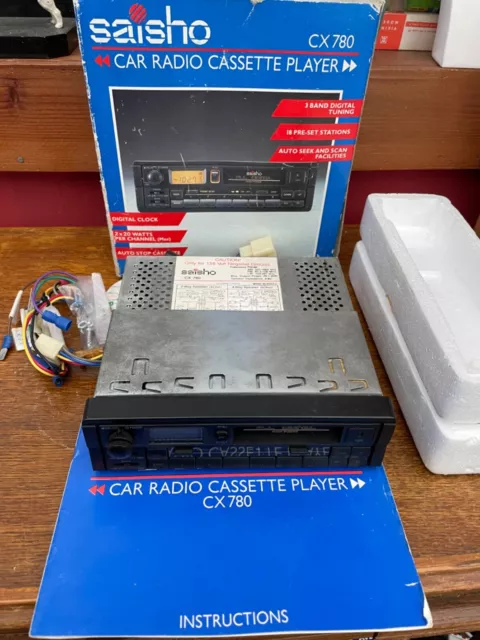 Saisho CX780 Car Radio Cassette Player Boxed Instructions etc