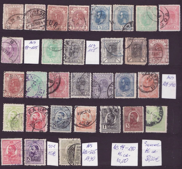 Rumänien 1876 bis 1909 gestempelt Mi 64,20 € 2 scan